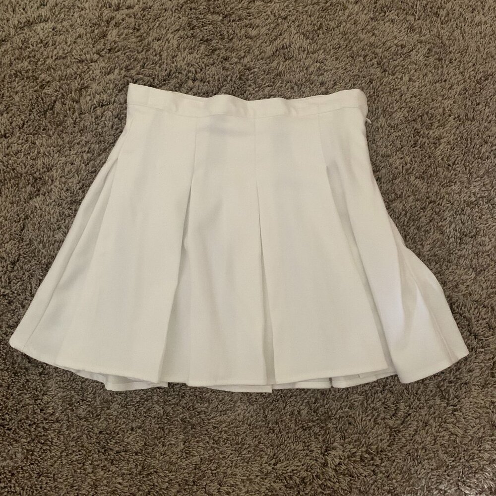 White Tailgate School Pleated Tennis Skirt